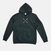 swith apres alpine club fleece hoodie in dark green with an embroidered crossed ski logo in off-white on the center chest on a light gray background