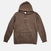 swith backcountry ski club fleece hoodie in brown with embroider mountain outline on front center chest on a white background