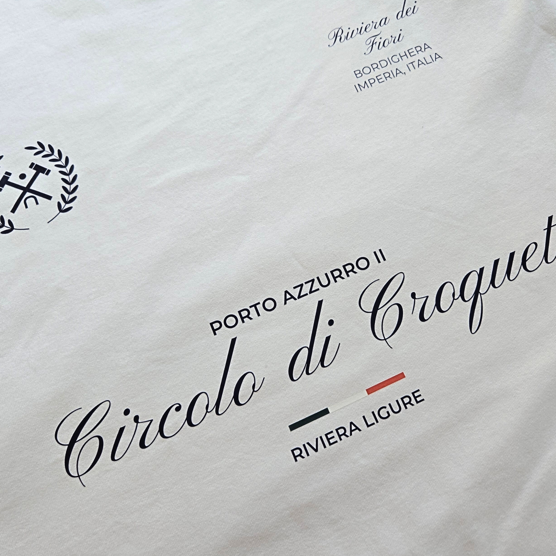 closeup of swith croquet club heavy crewneck tee circolo di croquet image