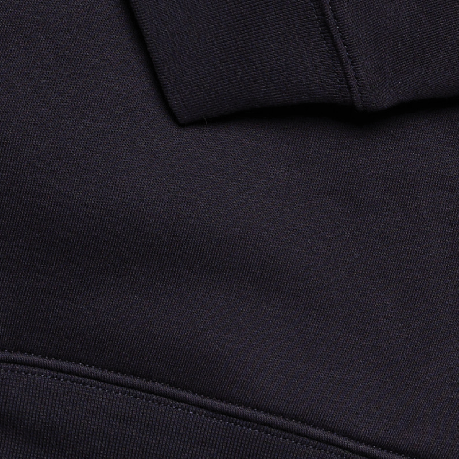Closeup of Swith brand riviera collection croquet club relaxed crewneck in navy blue