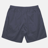 Back of Swith brand riviera collection croquet club lightweight shorts in navy blue on a light gray background